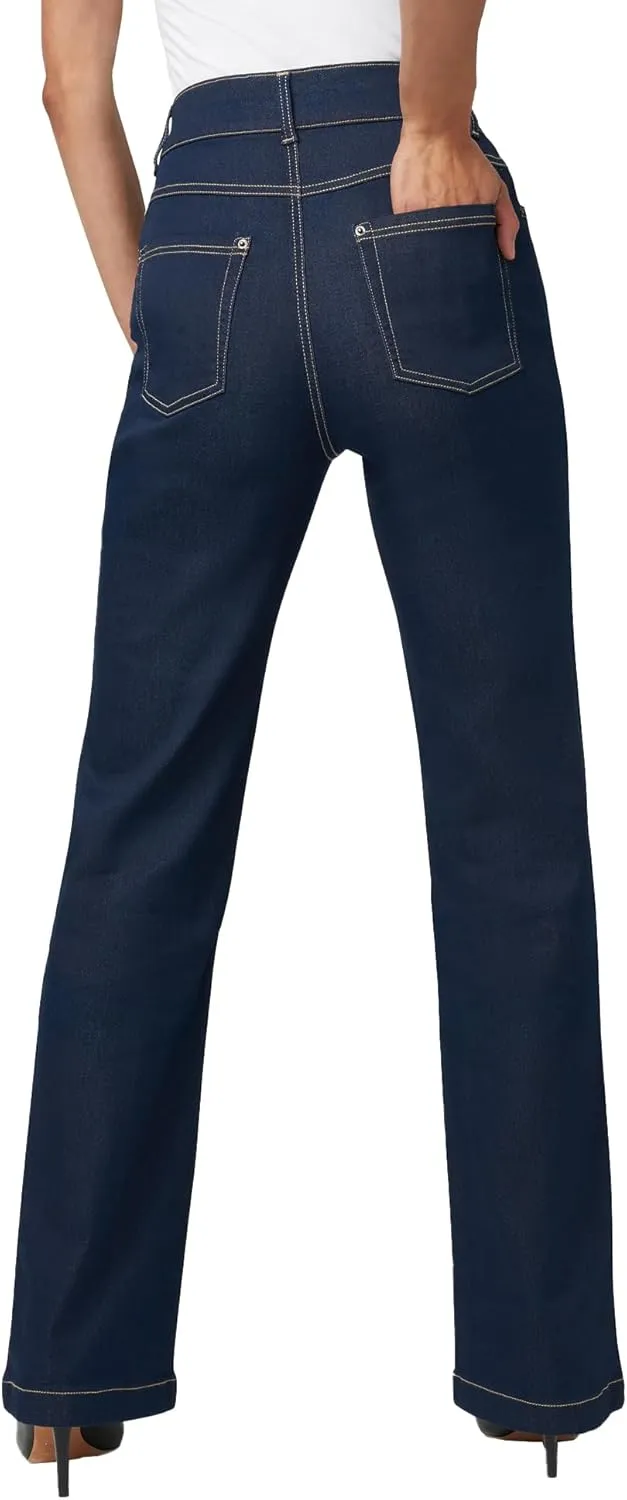 HUE Women's Fashion Jeggings-Cropped Flare, Straight, Bootcut, Wide Denim Leggings