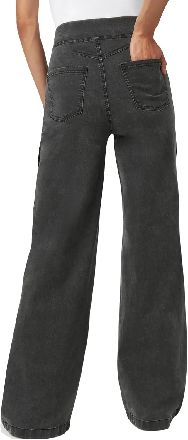 HUE Women's Fashion Jeggings-Cropped Flare, Straight, Bootcut, Wide Denim Leggings