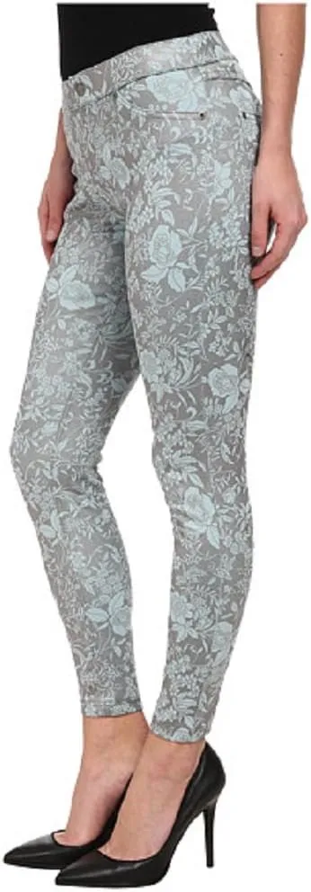 HUE Women's Floral Metallic Super Smoooth Denim Skimmer Legging
