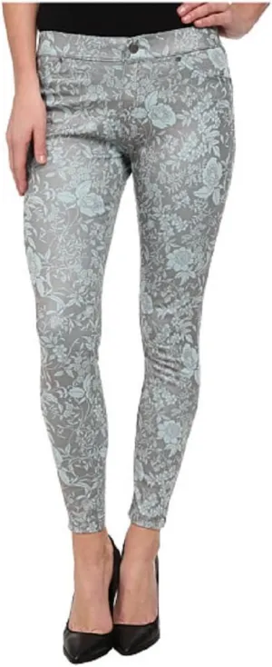 HUE Women's Floral Metallic Super Smoooth Denim Skimmer Legging