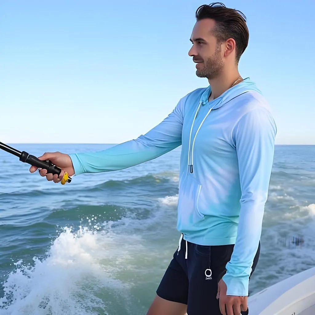 INGEAR Sun Shirts for Men - Lightweight SPF 50  UV Protection Hoodie with Pocket for Fishing, Running, Hiking, Swim Rashguard