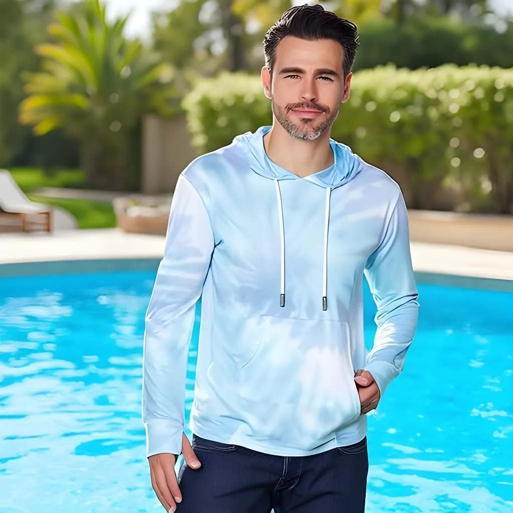 INGEAR Sun Shirts for Men - Lightweight SPF 50  UV Protection Hoodie with Pocket for Fishing, Running, Hiking, Swim Rashguard