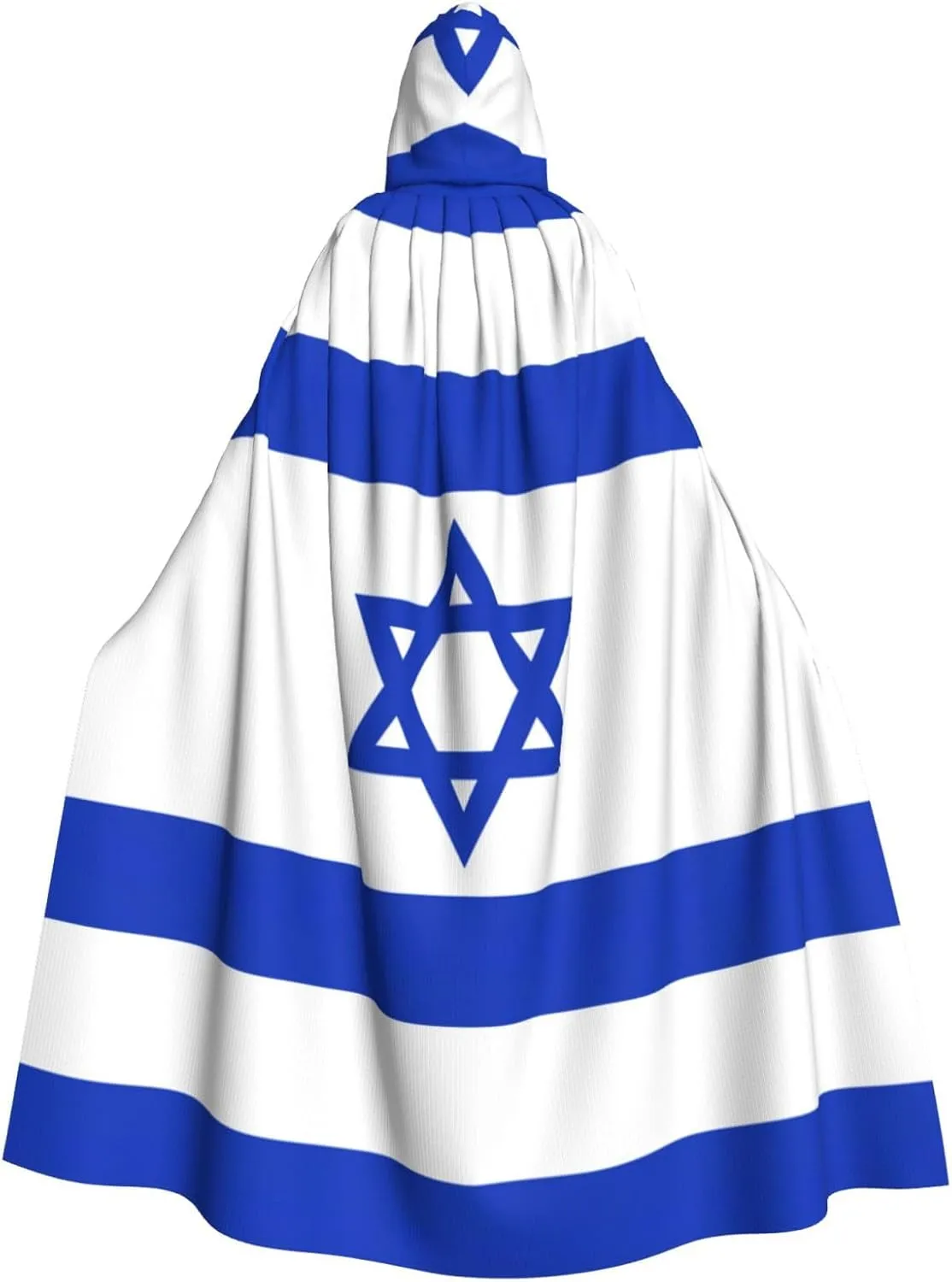 Israeli Flag Print Variety Hooded Cloak For Halloween Carnival Cosplay And Themed Parties Cloak