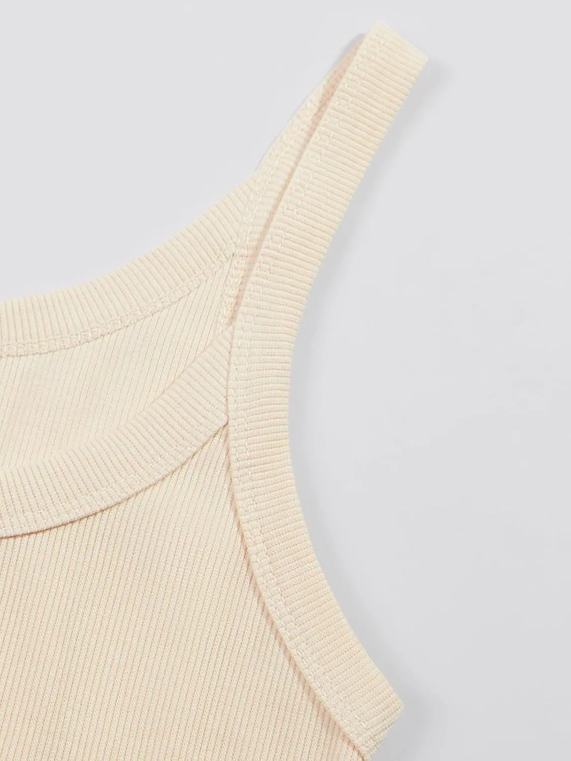Ivay Womens Scoop Neck Ribbed Knit Tank Top Sleeveless Cotton Wife Beater Camisole Shirts