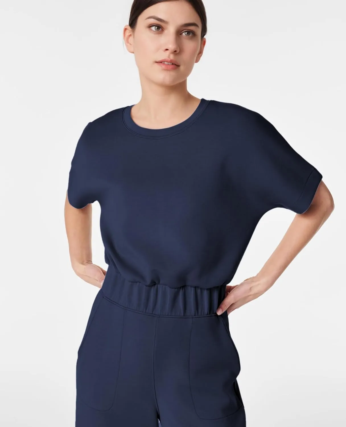 Jumpsuits for Women Casual Short Sleeve Cropped Wide Leg Pants Summer Loose One Piece Romper Jumpers Outfits