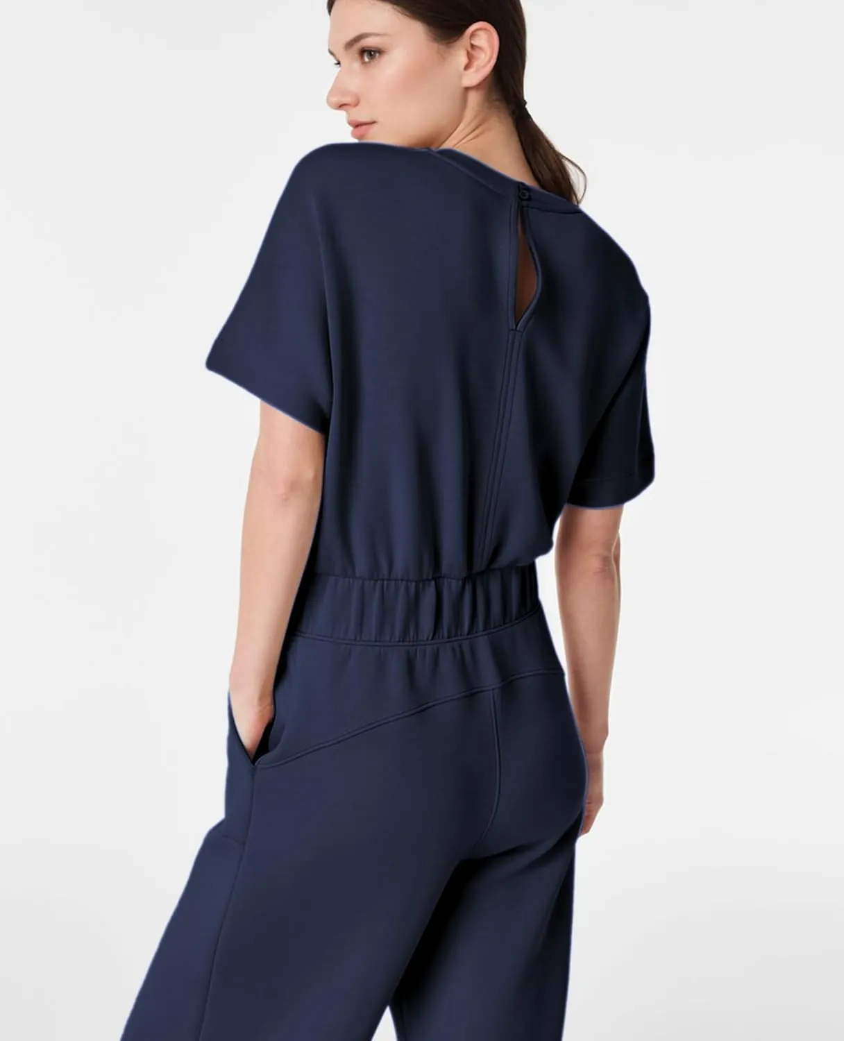 Jumpsuits for Women Casual Short Sleeve Cropped Wide Leg Pants Summer Loose One Piece Romper Jumpers Outfits