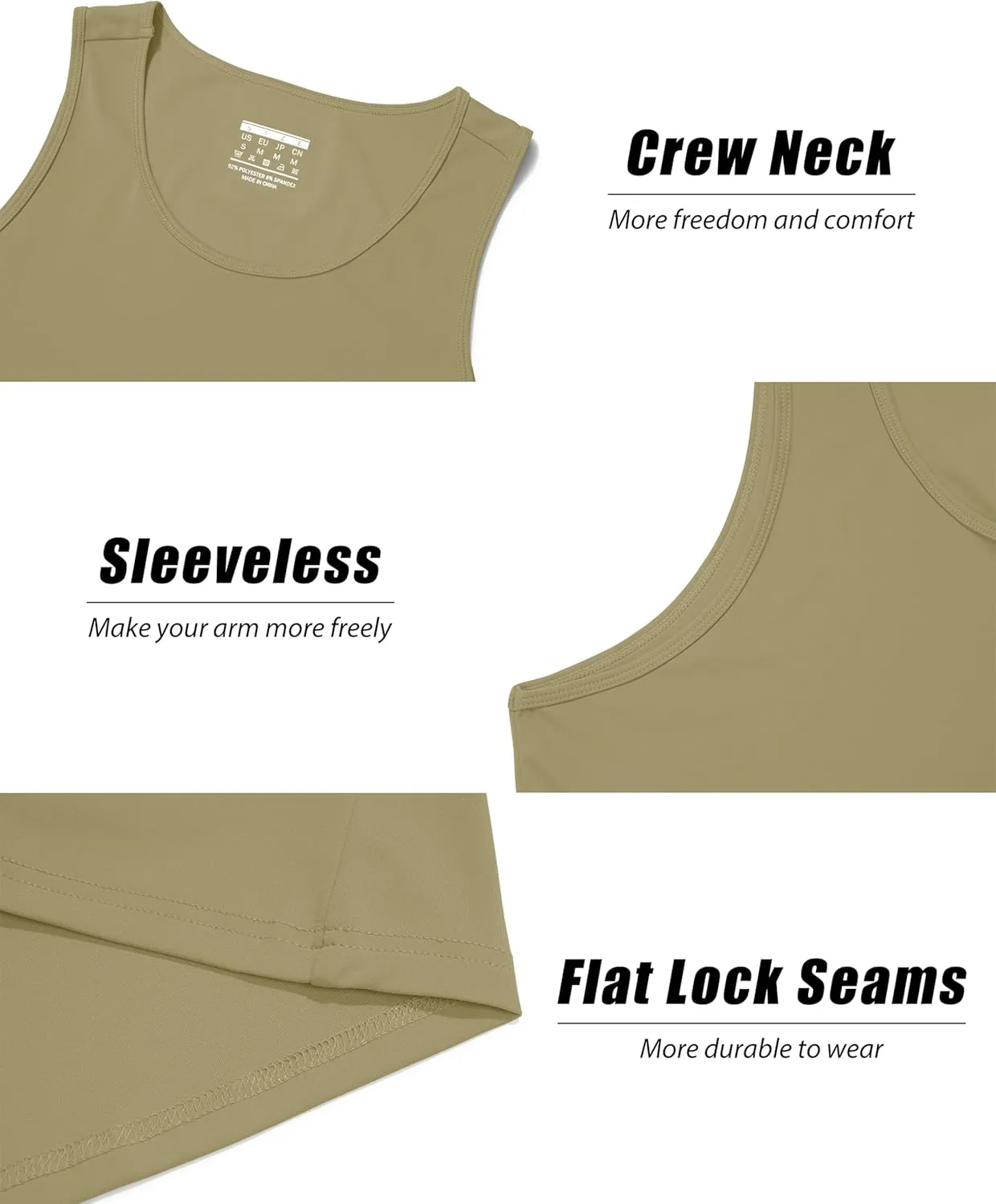 KEFITEVD Men's UPF 50  Tank Top Sleeveless Workout Swim Shirts Quick Dry Muscle Shirt for Bodybuilding Gym Beach