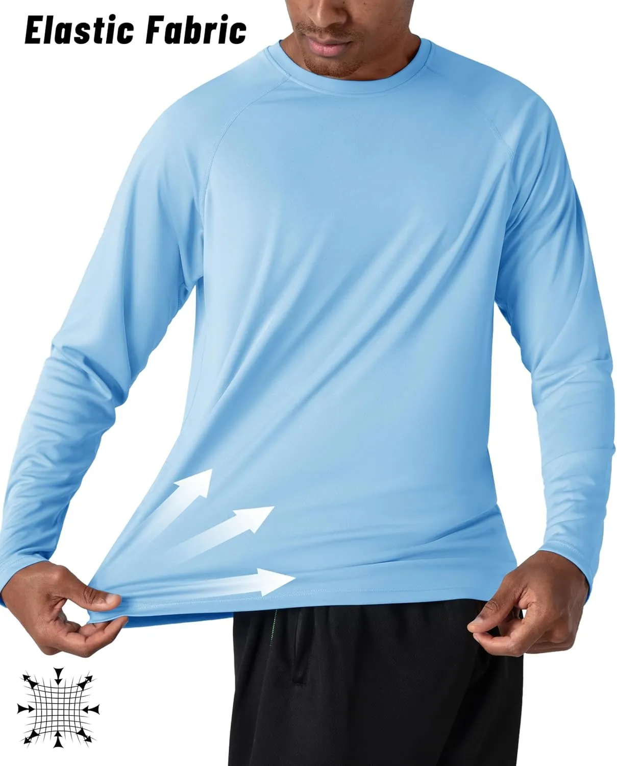 KEFITEVD Men's UV Sun Protection UPF 50  Shirts Long Sleeve Rash Guard Workout Quick Dry Shirt for Hiking Fishing Swimming