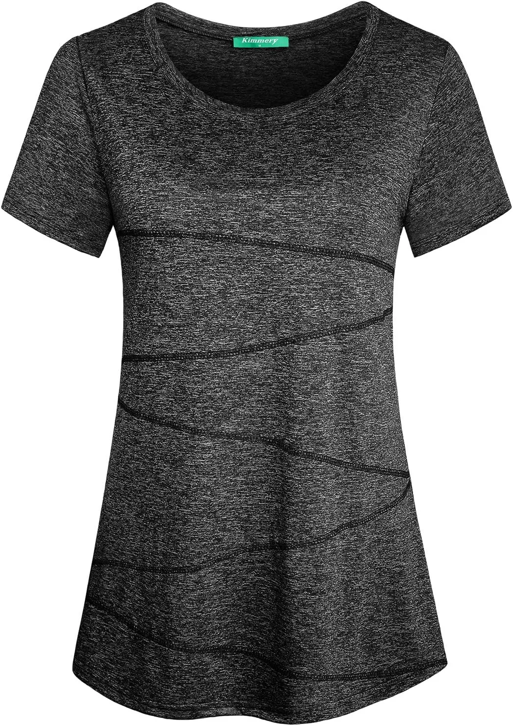Kimmery Workout Tops for Women Short Sleeve Shirts for Women Quick Dry Line Decor Yoga Tops