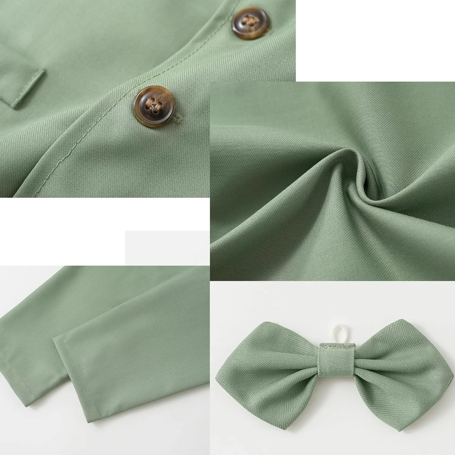 Kimocat Boys 3Pcs Clothing Sets Elegant Long Sleeve Shirts   Vest with Flower Pants Party Suit