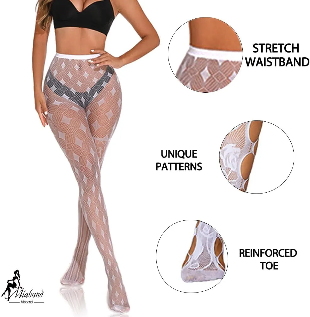 Lace Patterned Fishnet Stockings Sexy Fishnet Pantyhose Party Lace Leggings for Women