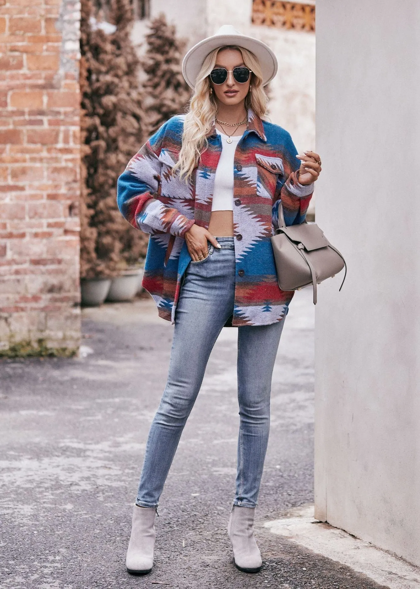 Lotus Aztec Print Jacket