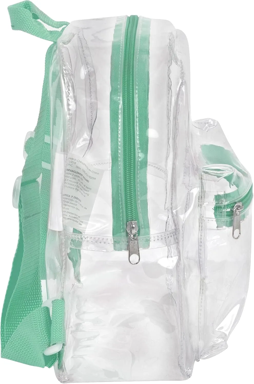 MADISON & DAKOTA Clear Mini Backpacks for Beach, Travel - Stadium Approved Bag with Adjustable Straps