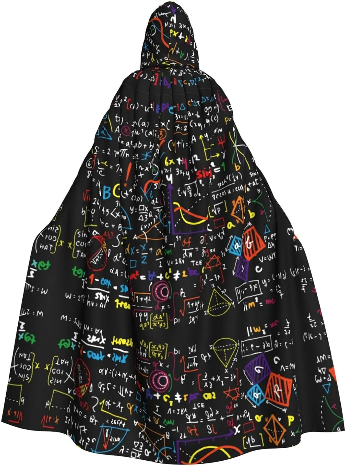 Math Formula Print Variety Hooded Cloak For Halloween Carnival Cosplay And Themed Parties Cloak
