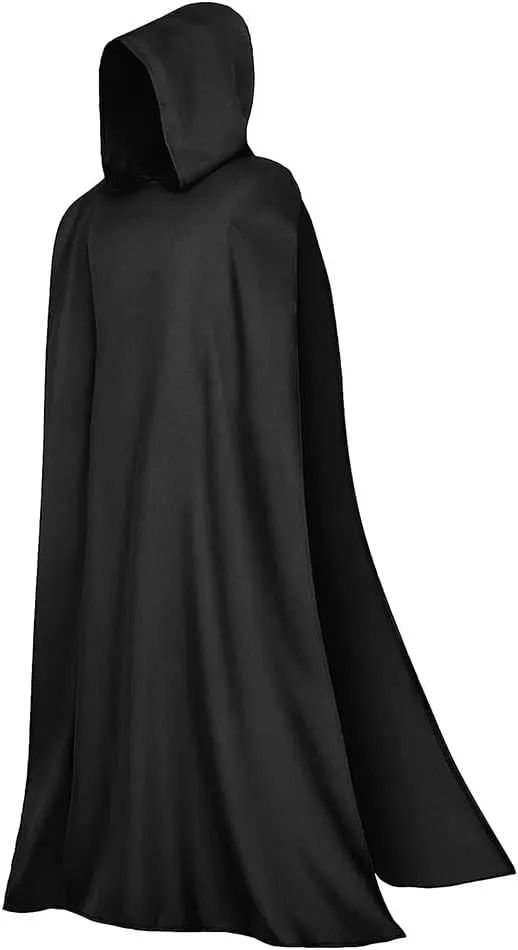 Men Medieval Knight Costume Set Hooded Cloak with Belt Bracers Halloween Templar Tunic Renaissance Pirate Outfit