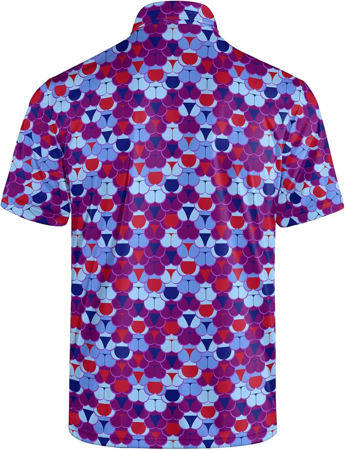 Men's Funny Golf Polo Shirts Quick-Dry Moisture Wicking Humorous Print Short Sleeve Shirt for Golf, Work & Summer