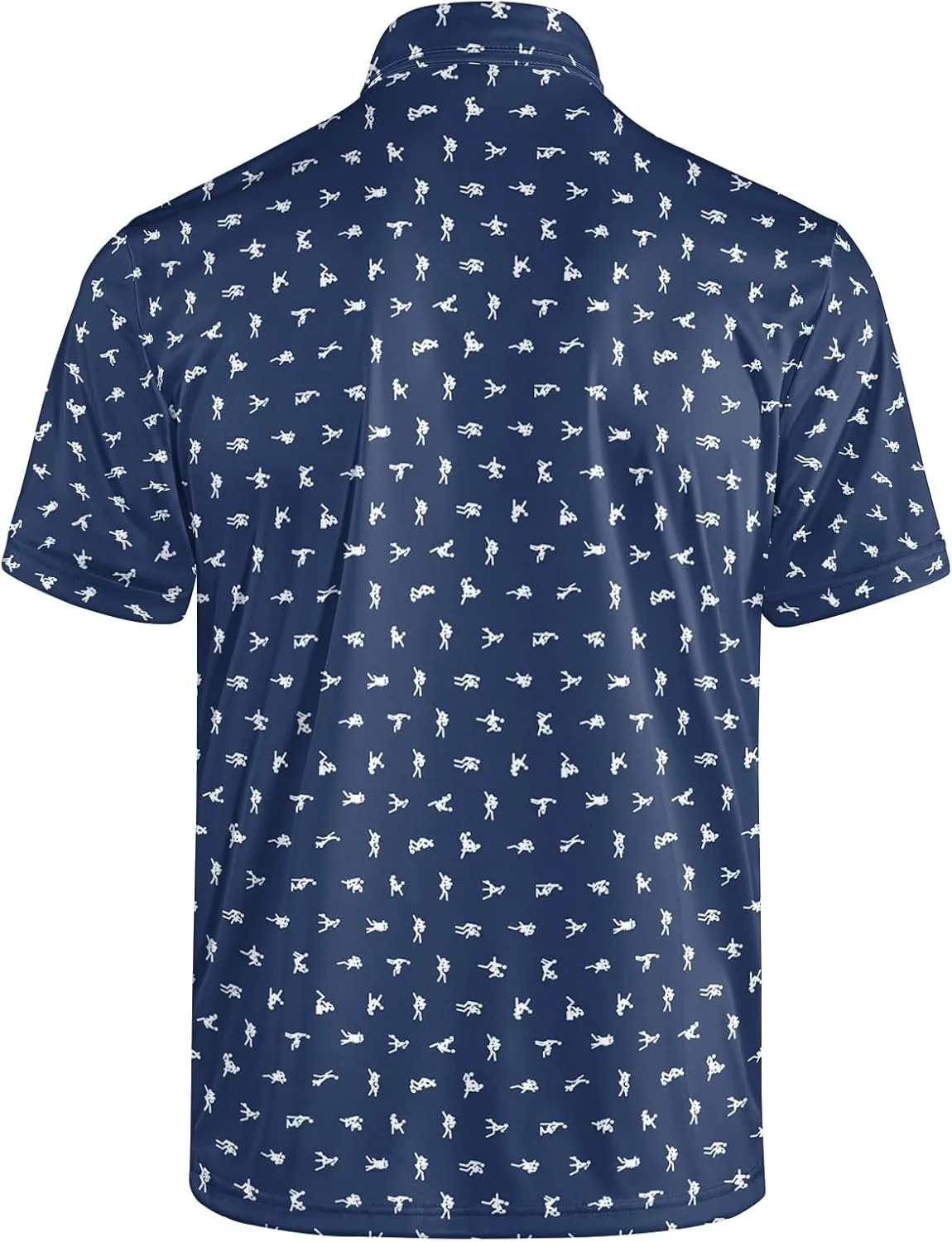 Men's Funny Golf Polo Shirts Quick-Dry Moisture Wicking Humorous Print Short Sleeve Shirt for Golf, Work & Summer