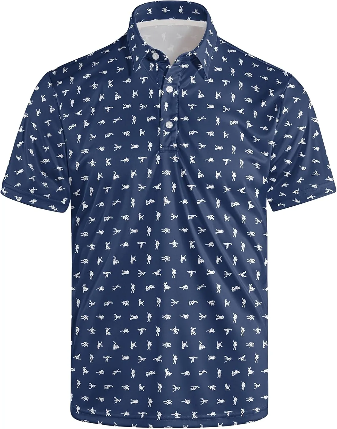 Men's Funny Golf Polo Shirts Quick-Dry Moisture Wicking Humorous Print Short Sleeve Shirt for Golf, Work & Summer