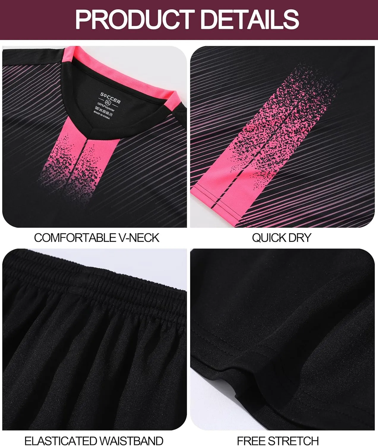 Men's Soccer Jersey and Shorts Quick Dry Youth Team Training Uniform with Socks