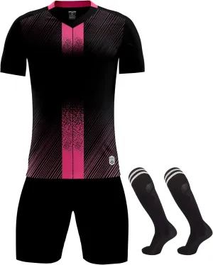 Men's Soccer Jersey and Shorts Quick Dry Youth Team Training Uniform with Socks