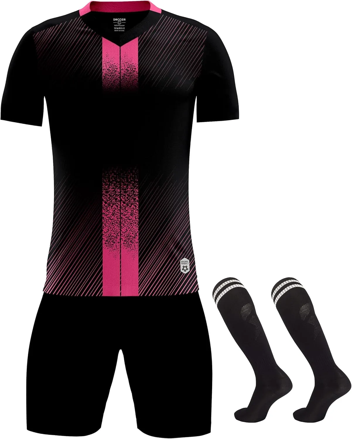 Men's Soccer Jersey and Shorts Quick Dry Youth Team Training Uniform with Socks