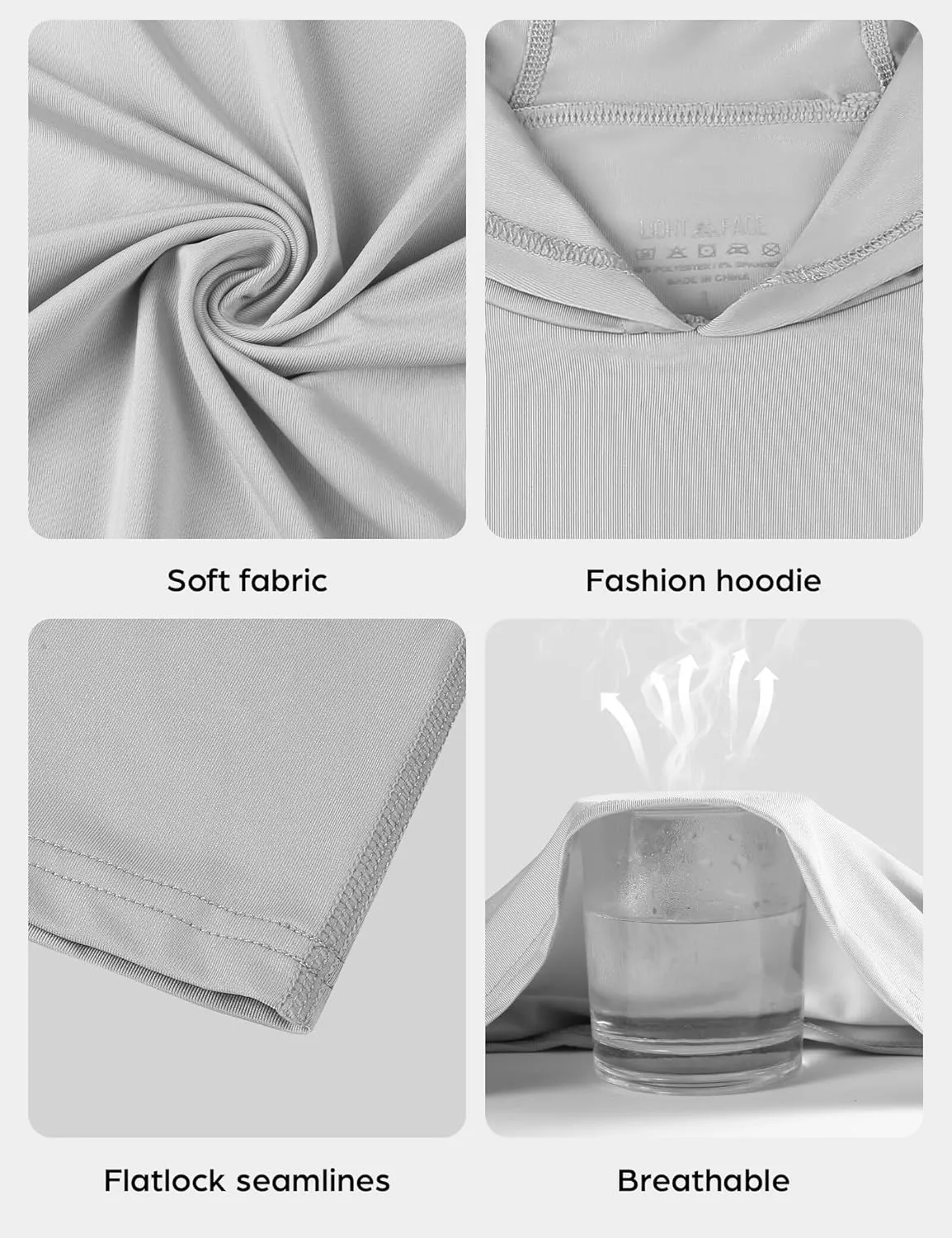 Men's Sun Protection Hoodie Shirts UPF 50  Long Sleeve SPF UV Rash Guard Fishing Hiking Lightweight