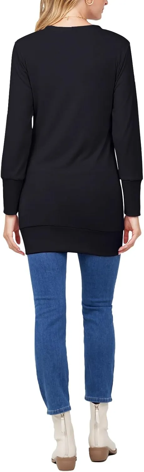 MEROKEETY Women's 2025 Fall Long Sleeve Snap Button Down Solid Color Knit Ribbed Neckline Cardigans