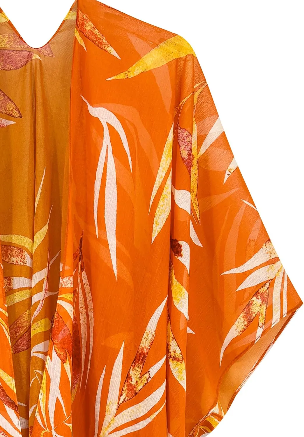 Moss Rose Women's Chiffon Long Kimono Beach Cover up for Summer Bathing Suits Cardigans Casual Loose Swimwear