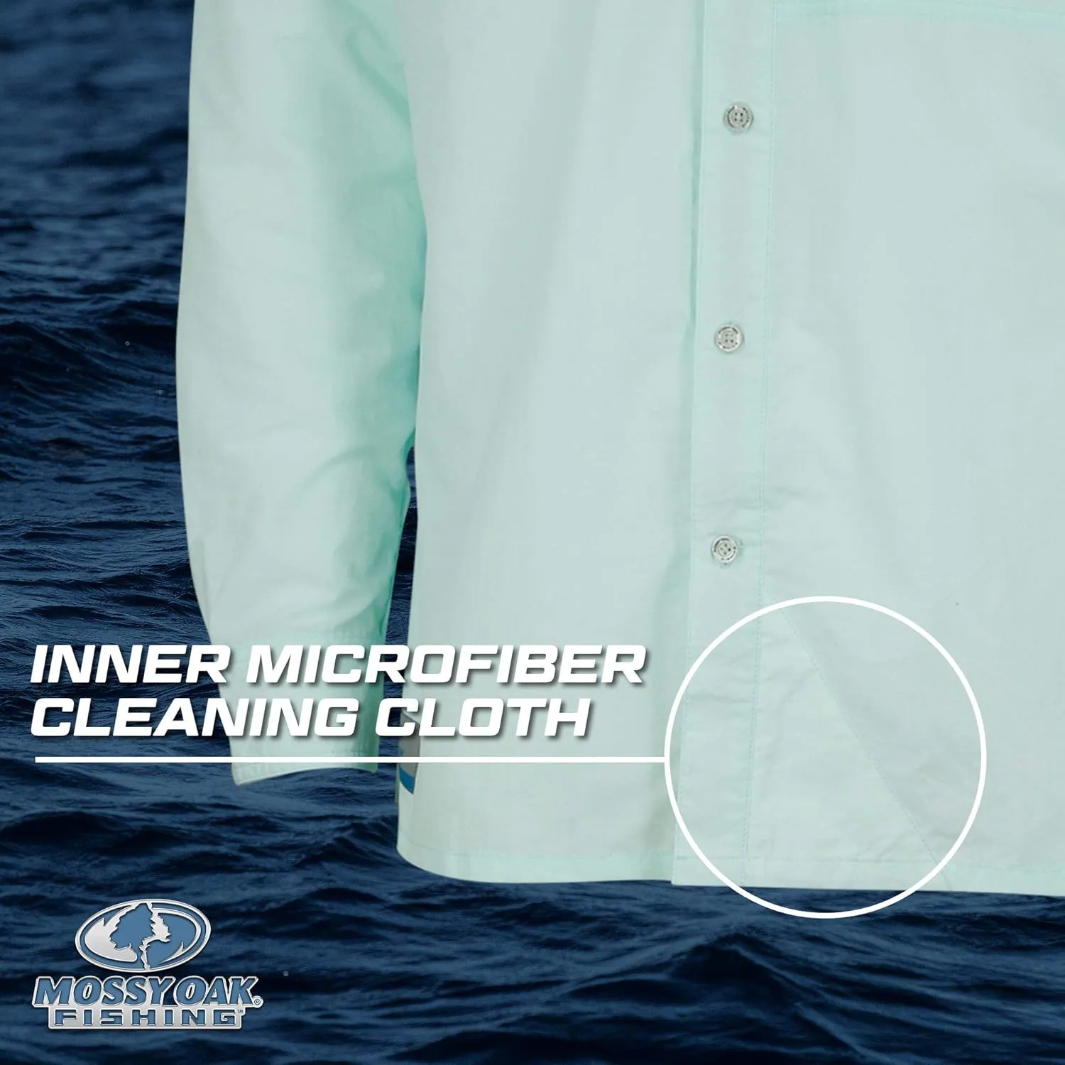 Mossy Oak Men's Long Sleeve Fishing Shirts, Quick Dry with UPF Sun Protection
