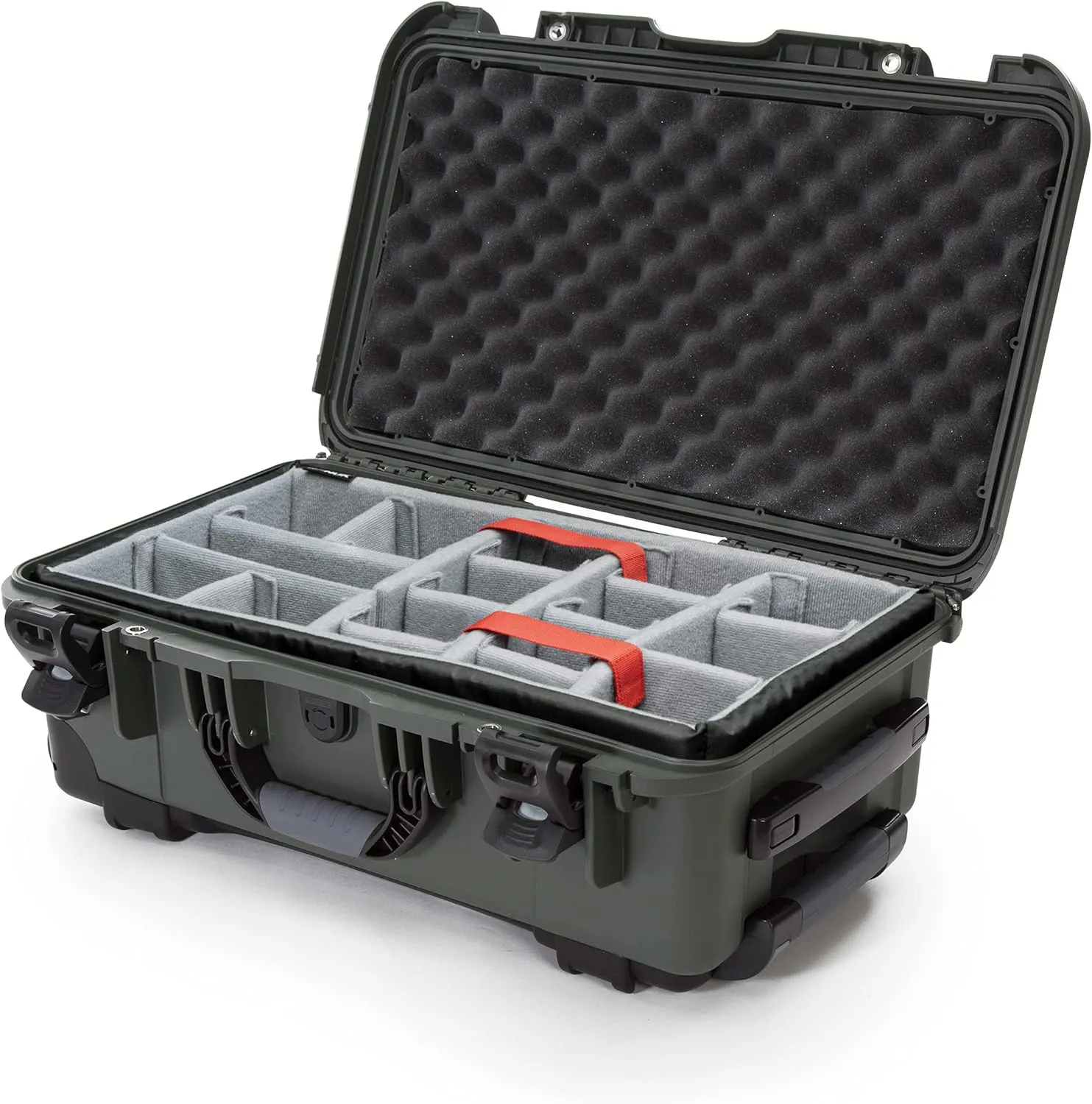 NANUK Wheeled Series 935 Lightweight NK-7 Resin Waterproof Protective Case and Padded Divider - Olive