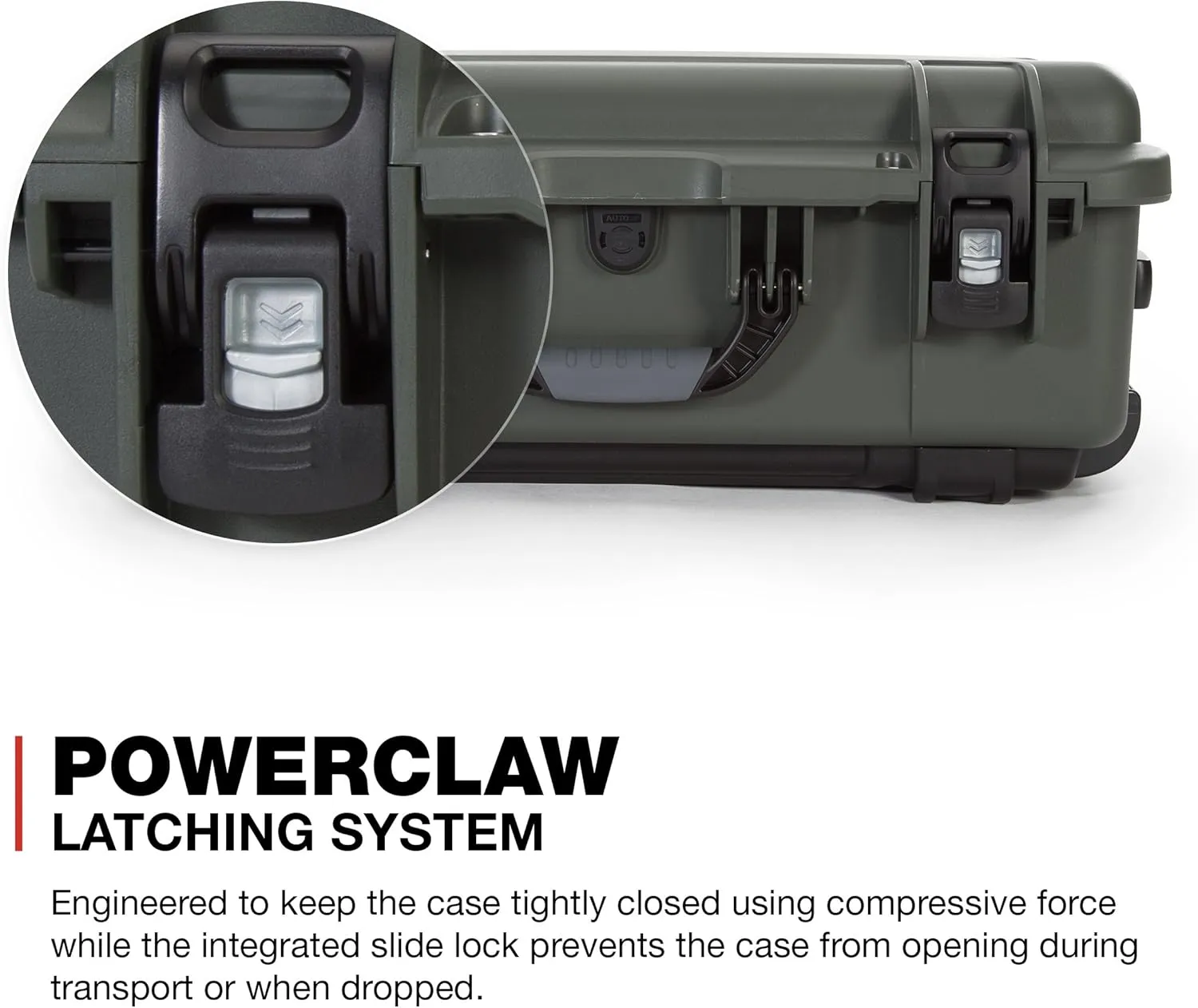 NANUK Wheeled Series 935 Lightweight NK-7 Resin Waterproof Protective Case and Padded Divider - Olive