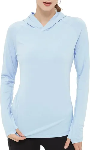 netdraw Women's Ultra-Soft Bamboo Viscose Hoodie UPF 50  Sun Protection Long Sleeve Shirt