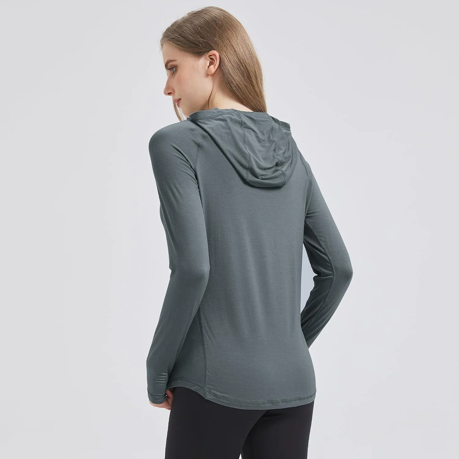 netdraw Women's Ultra-Soft Bamboo Viscose Hoodie UPF 50  Sun Protection Long Sleeve Shirt