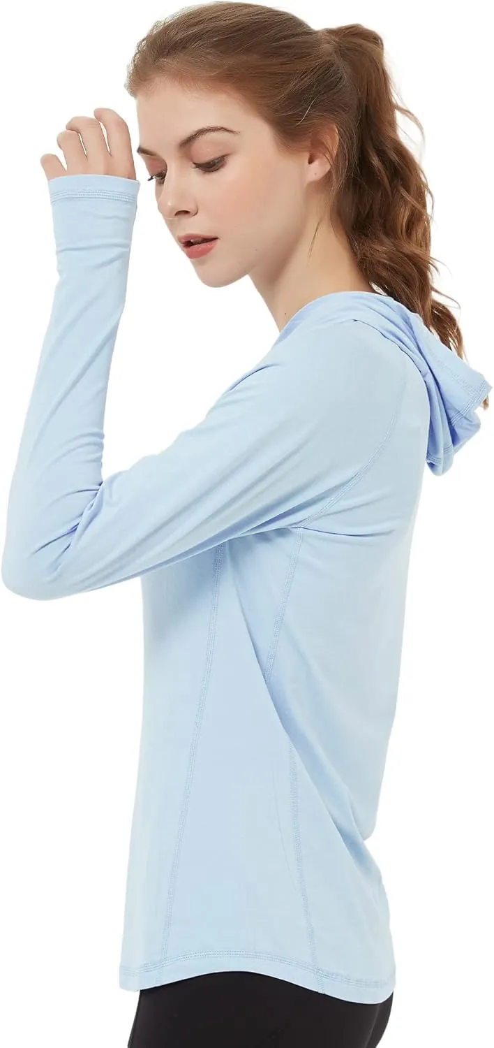 netdraw Women's Ultra-Soft Bamboo Viscose Hoodie UPF 50  Sun Protection Long Sleeve Shirt