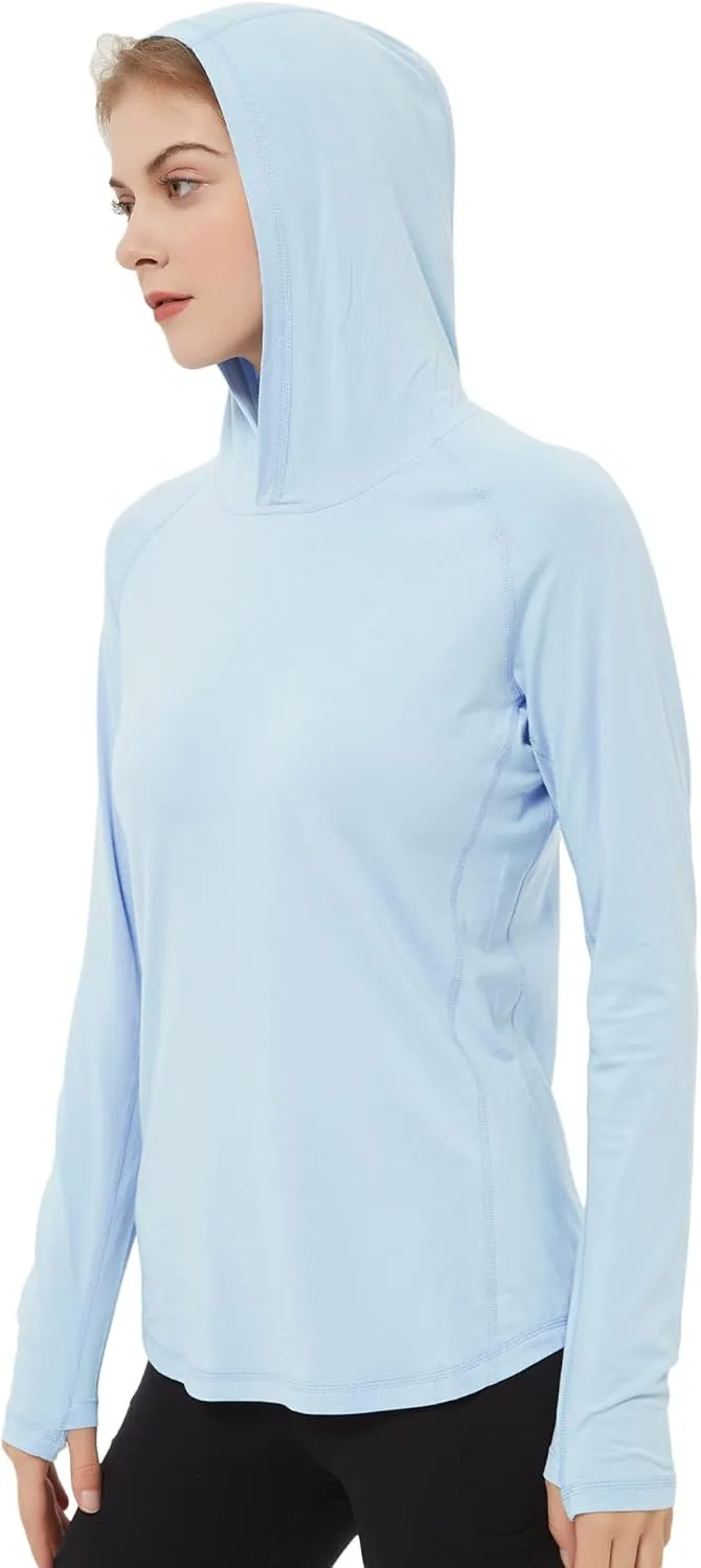 netdraw Women's Ultra-Soft Bamboo Viscose Hoodie UPF 50  Sun Protection Long Sleeve Shirt