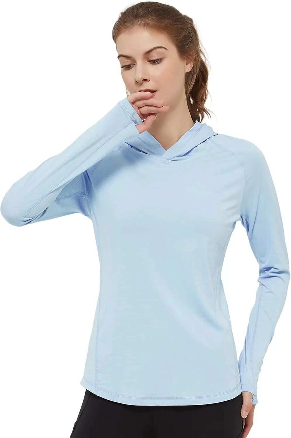 netdraw Women's Ultra-Soft Bamboo Viscose Hoodie UPF 50  Sun Protection Long Sleeve Shirt