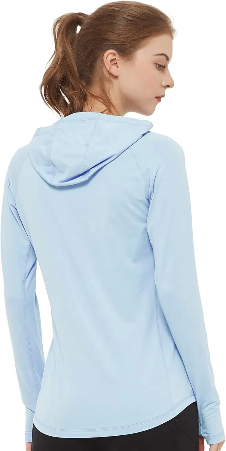 netdraw Women's Ultra-Soft Bamboo Viscose Hoodie UPF 50  Sun Protection Long Sleeve Shirt