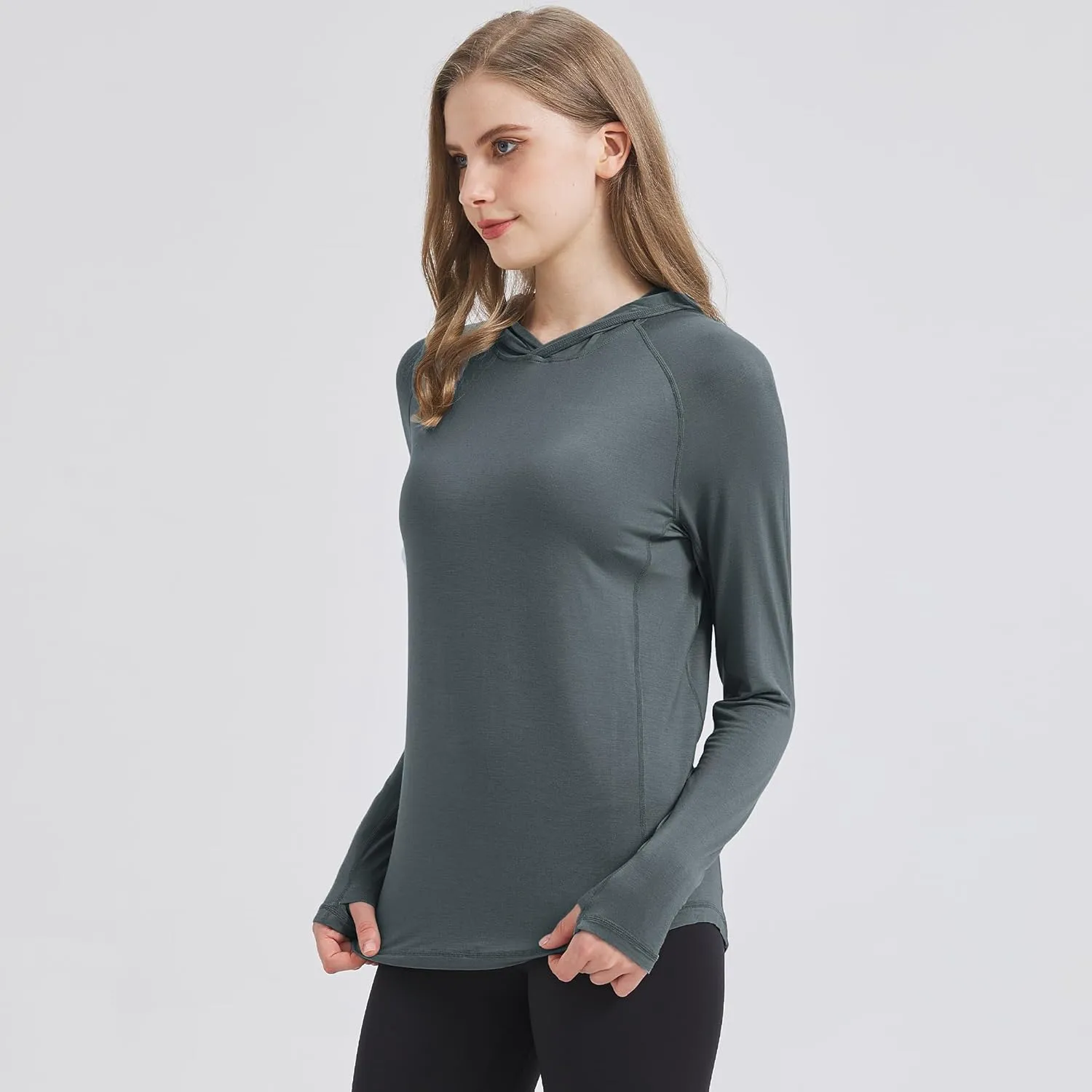 netdraw Women's Ultra-Soft Bamboo Viscose Hoodie UPF 50  Sun Protection Long Sleeve Shirt