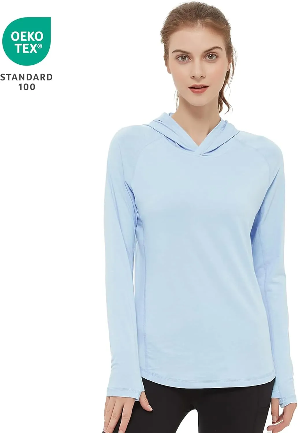 netdraw Women's Ultra-Soft Bamboo Viscose Hoodie UPF 50  Sun Protection Long Sleeve Shirt