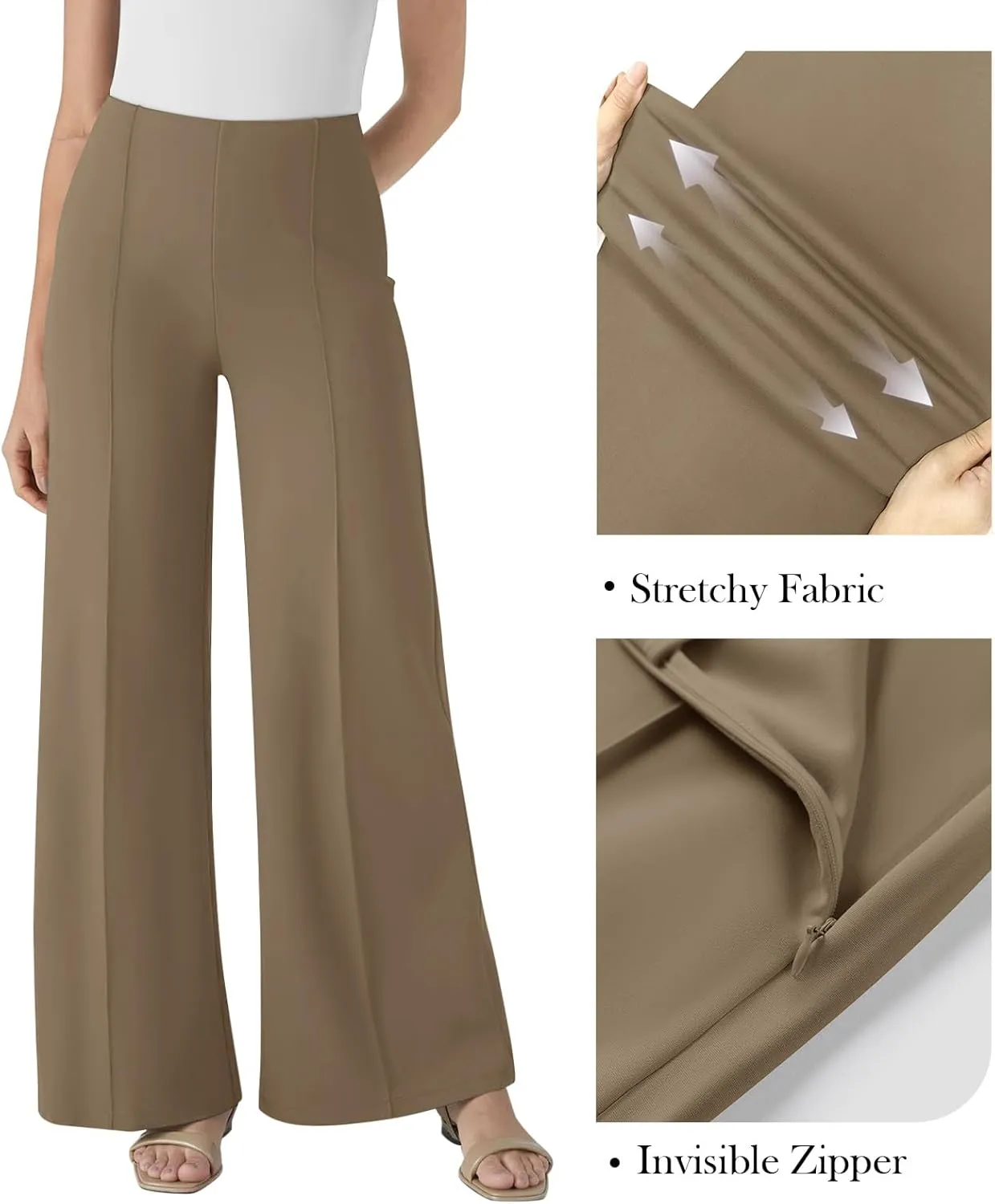 NIMIN Womens Wide Leg Business Casual Pants Dressy Work Slack High Waisted Stretchy Trousers 2025