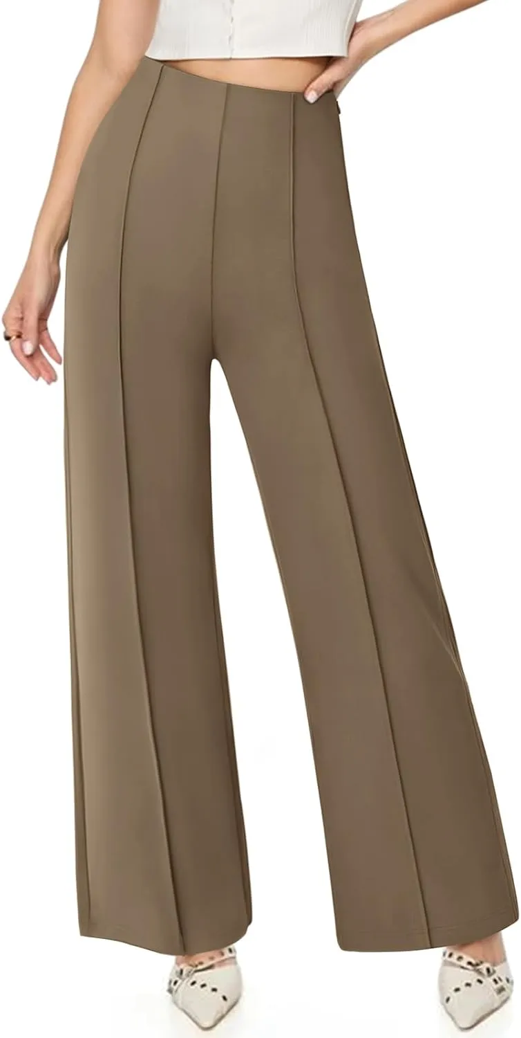 NIMIN Womens Wide Leg Business Casual Pants Dressy Work Slack High Waisted Stretchy Trousers 2025
