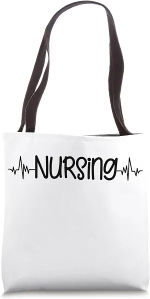 Nursing EKG Heartbeat Pulse Hospital Medical Doctor Nurse Tote Bag