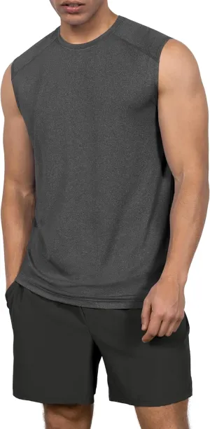 ODODOS Men's Quick Dry Athletic Tank Tops UPF 50  Sun Protection SPF Workout Sleeveless Muscle Shirts