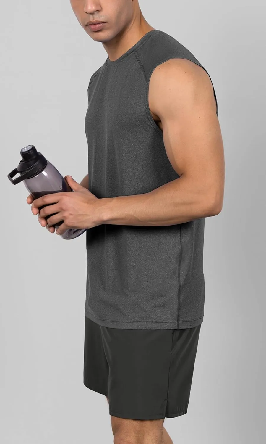 ODODOS Men's Quick Dry Athletic Tank Tops UPF 50  Sun Protection SPF Workout Sleeveless Muscle Shirts