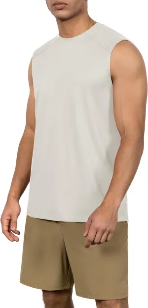 ODODOS Men's Quick Dry Athletic Tank Tops UPF 50  Sun Protection SPF Workout Sleeveless Muscle Shirts