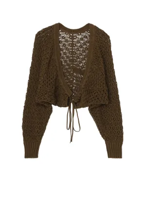 OPENWORK DESIGN BOLERO WITH STRING