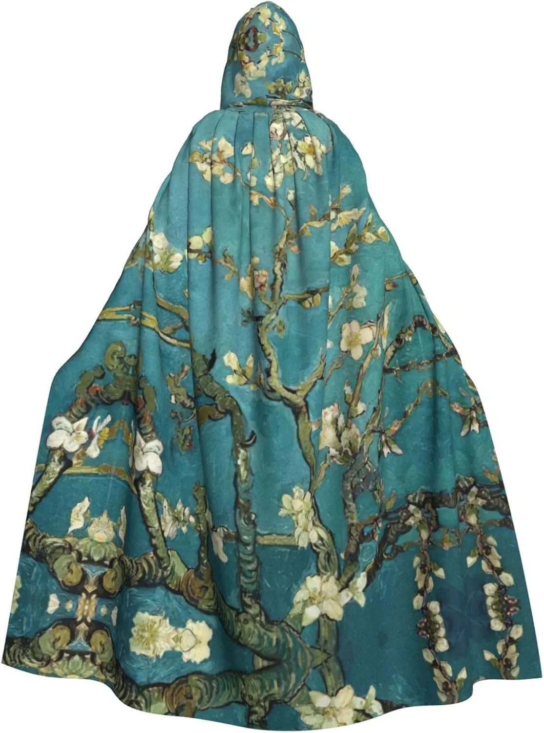 Painting Almond Blossoms Print Variety Hooded Cloak For Halloween Carnival Cosplay And Themed Parties Cloak
