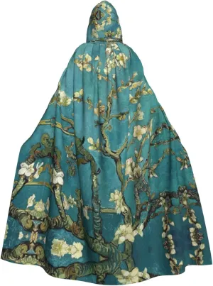 Painting Almond Blossoms Print Variety Hooded Cloak For Halloween Carnival Cosplay And Themed Parties Cloak