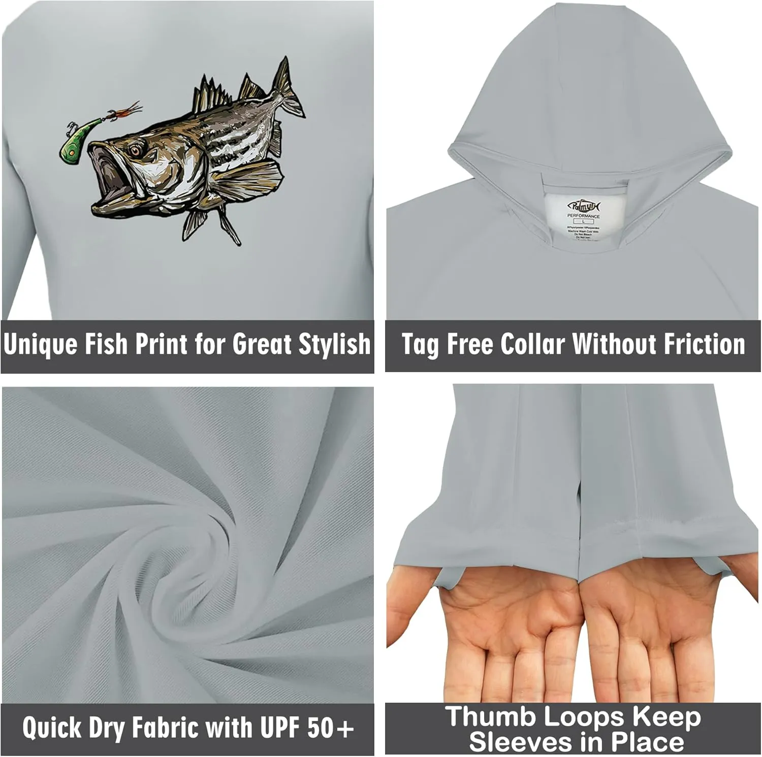 Palmyth Boys Fishing Shirt Youth Hoodie UPF 50  Sun Protection Long Sleeve