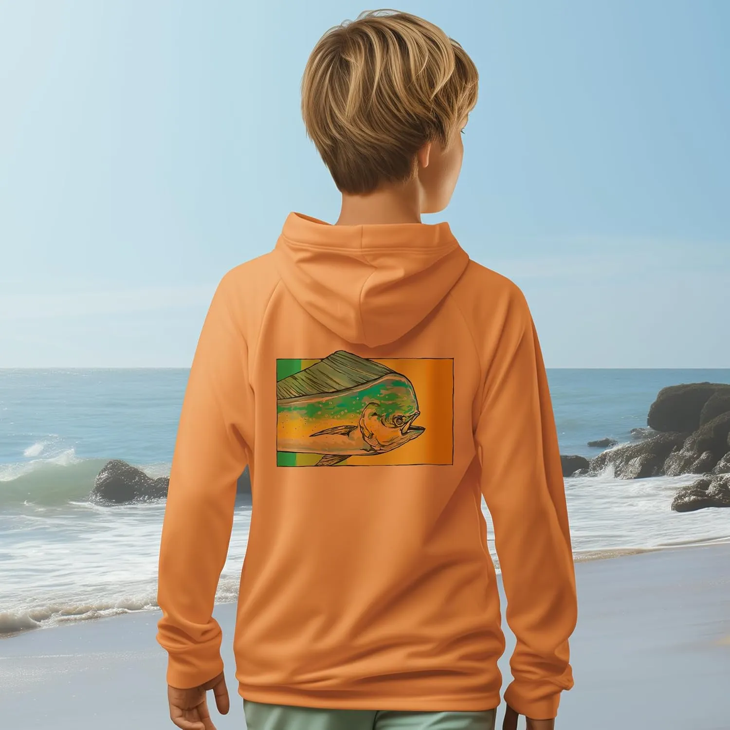 Palmyth Boys Fishing Shirt Youth Hoodie UPF 50  Sun Protection Long Sleeve